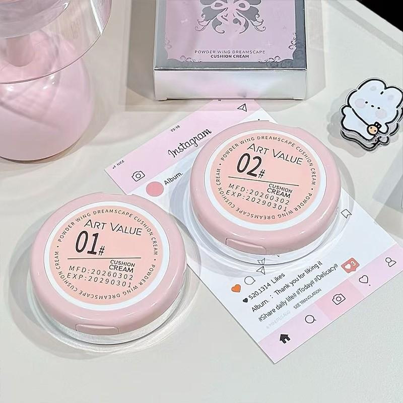 Butterfly Embossed Cushion Bb Cream, Natural Fit, Long-Lasting Concealer, Suitable for All Skin Types, Includes Mirror and Powder Puff