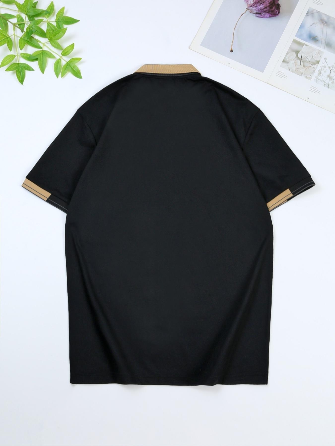 Hh3425 Fashion Boss Logo Print Men's Polo Shirt, Elastic Casual Breathable Four-Season Comfortable Durable High-End Polo Top