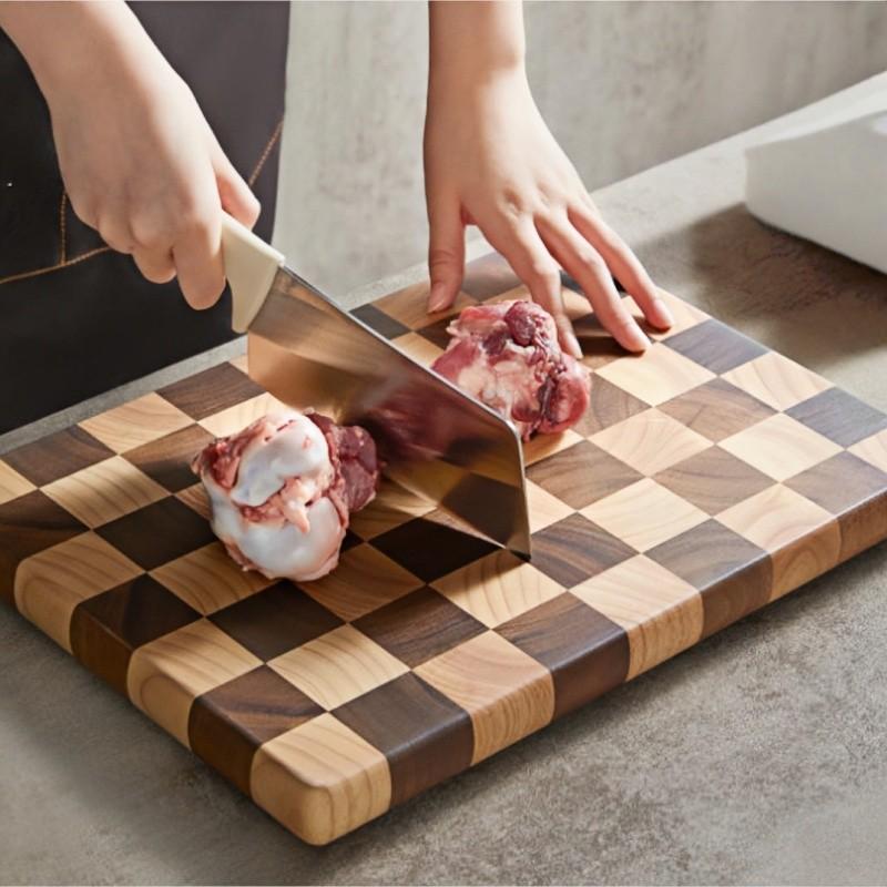 PABHAN 1 Heavy-Duty Checkered Dinner Plate Cutting Board, Square Cold Cut Board and Cheese Tray, Butcher's Cutting Board—perfect for cheese, meat, vegetables, and appetizers; ideal for parties and home kitchens