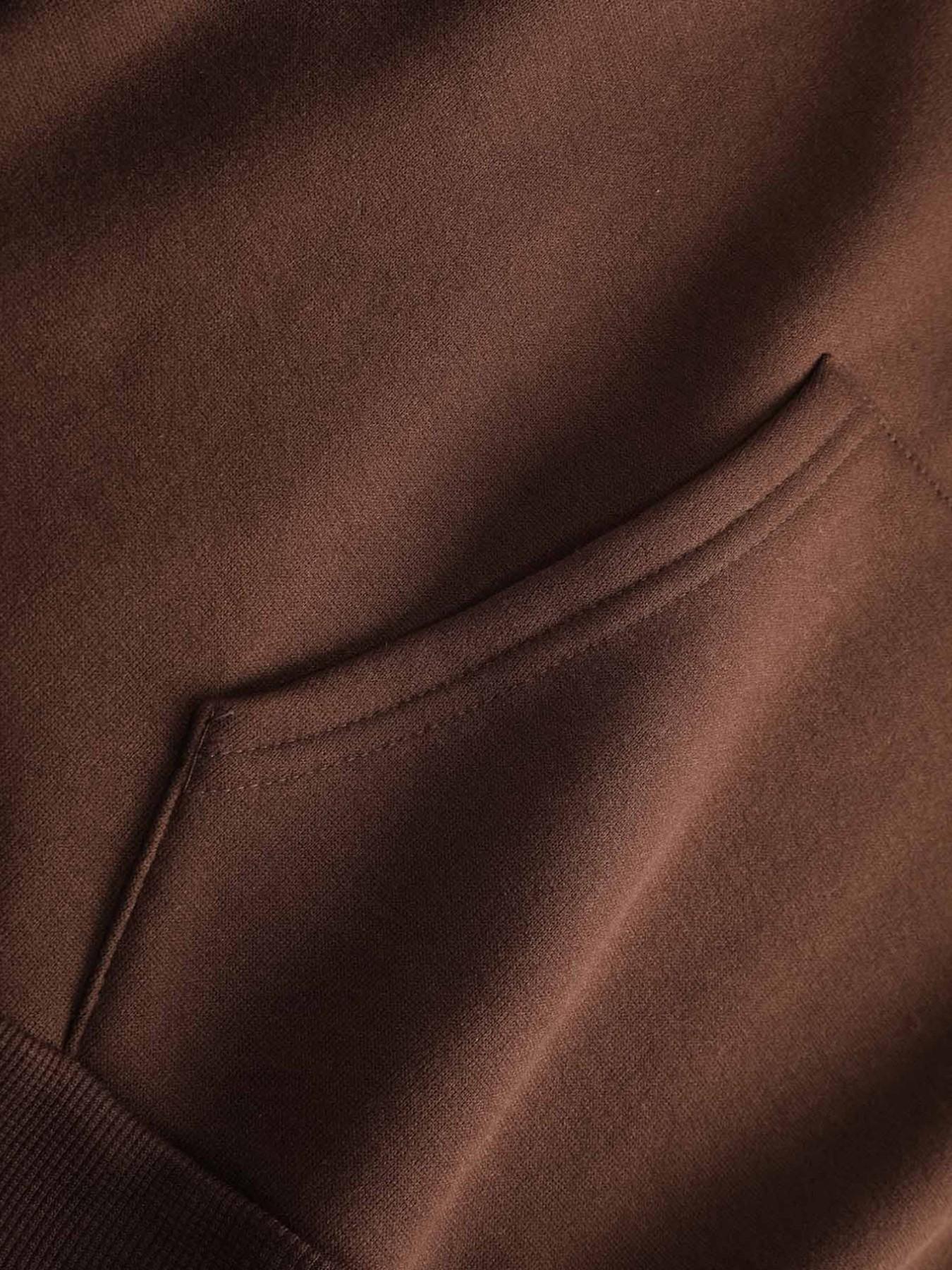 Men's Fall Winter American Streetwear Fox Print Hooded Fleece Sweatshirt, Versatile Sportswear Casual Loose Fit Hoodie