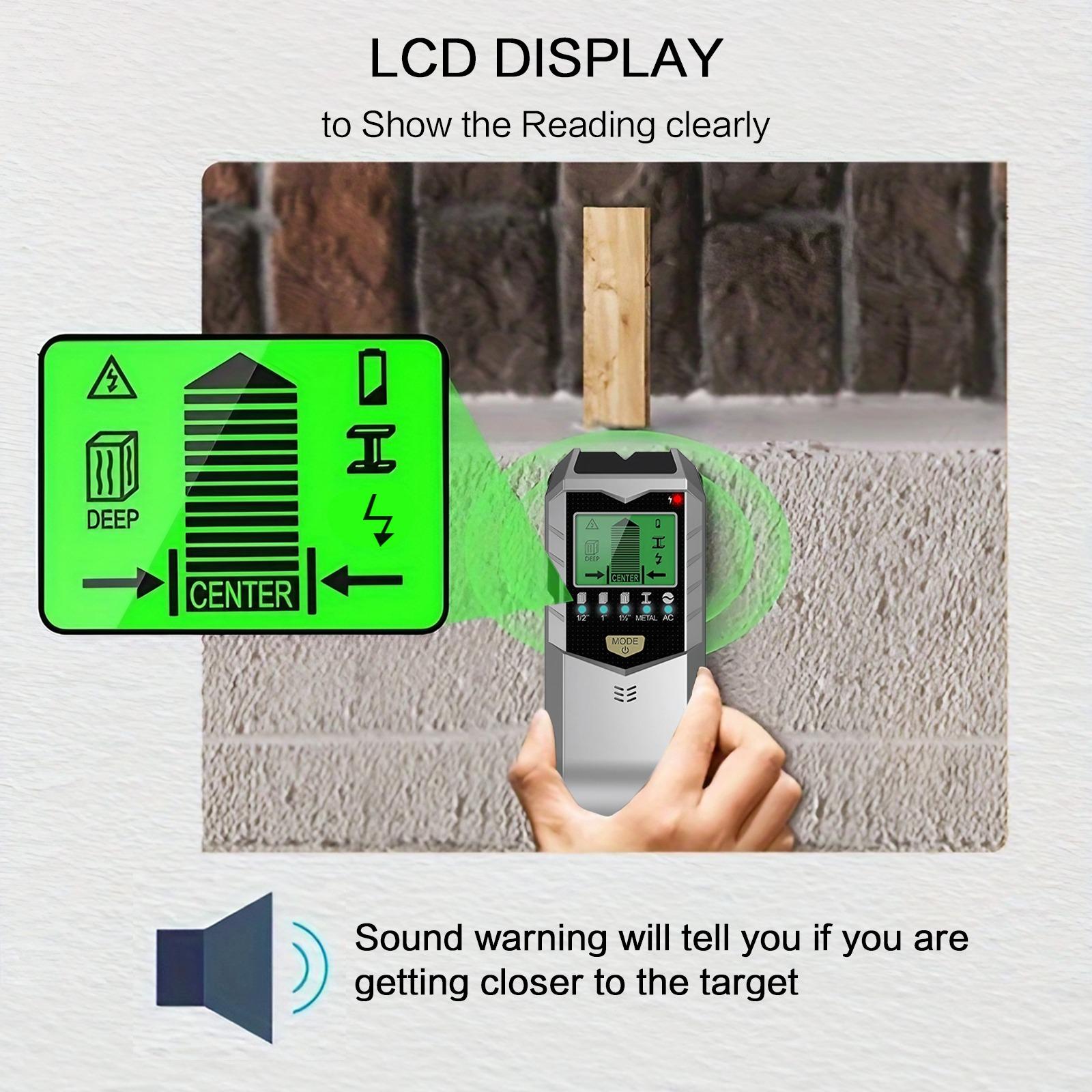 5-in-1 High-Precision Wall Scanner Detector: Multi-Mode Deep Sensor with LCD Digital Display - Portable Handheld Tool for Detecting Metal, Wires, Pipes in Home DIY & Construction - Real-Time Locating & Safe Pipeline Inspection