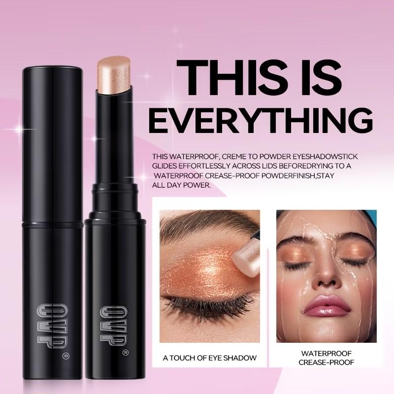 4 Colors Jelly Watery Eyeshadow Stick Set, Metallic Glitter Shimmer, Long Lasting Highly Pigmented Layerable Formula, Usable for Blush and Eyeliner, for Sparkling Eye Makeup and Facial Contouring, Ideal for Party and as Gift