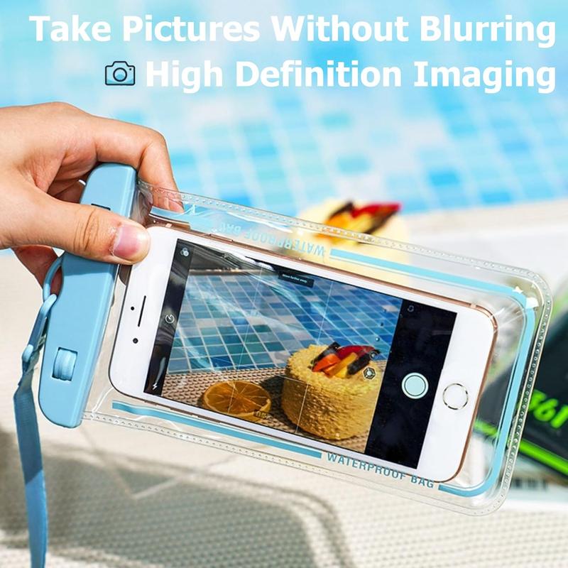 2 Pack Underwater Waterproof Phone Pouch, for Outdoor Sport Water Games Protect, up to 7 Inches (Black,Cyan) 2 Pack Underwater Waterproof Phone Pouch, for Outdoor Sport Water Games Protect, up to 7 Inches (Black,Cyan)