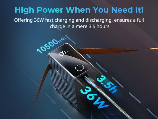 SMALLRIG NP-F970 Battery 10500mAh USB-C Replacement Battery for Sony NP-F970 F750 F550, PD 36W Fast Charging, 3.5H Full Charged, with OLED Screen for Monitor, LED Video Light, Camcorder, Black - 4469