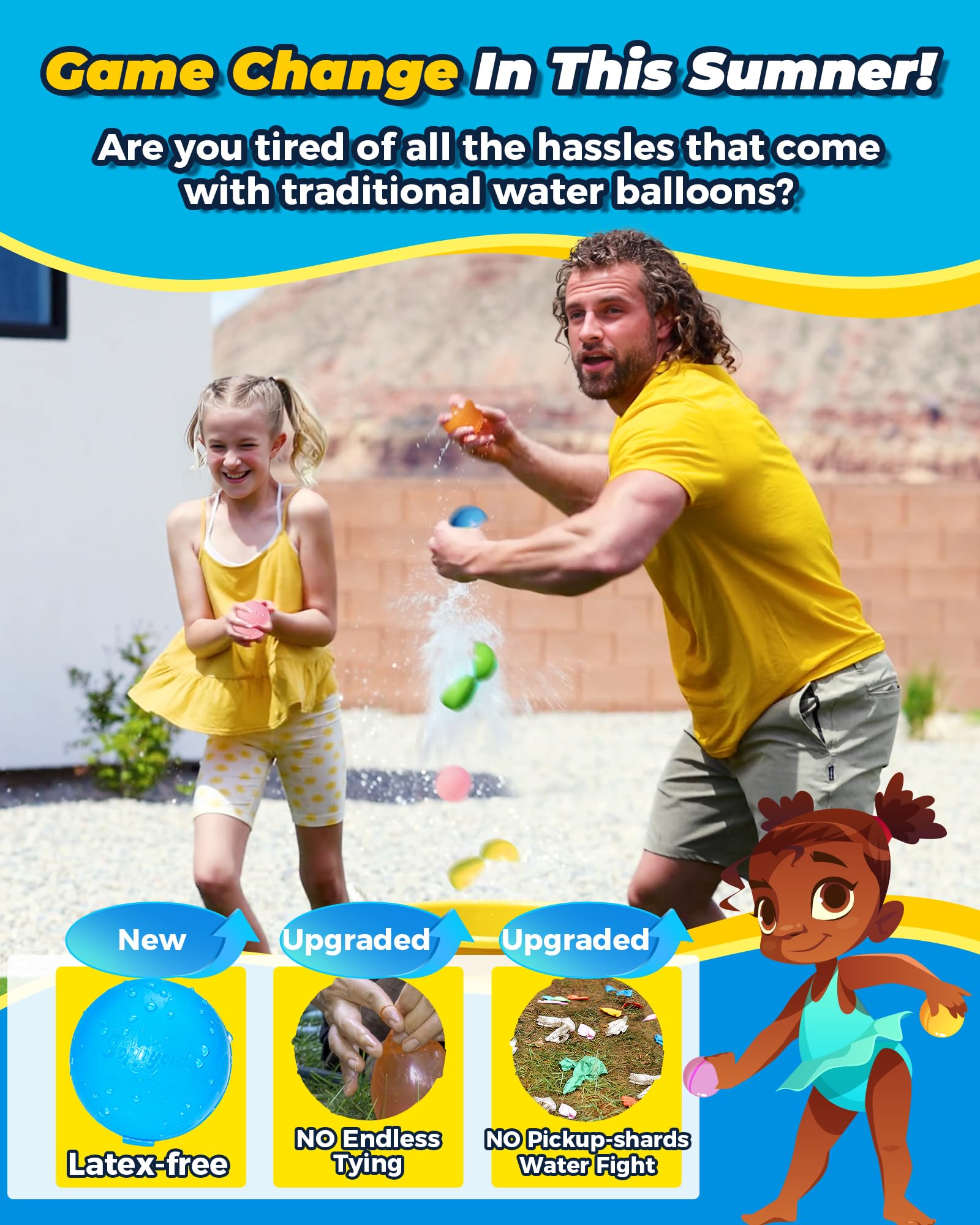 12Pcs Reusable Water Balloons, Pool & Beach Water Toys for Boys and Girls, Outdoor Summer Toys for Kids Ages 3-12（Colors Randomly Assorted）