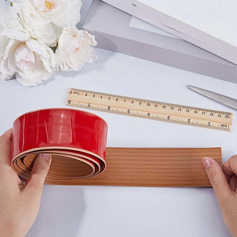 1 Meter/39.37 Inch Self-adhesive Transition Strip, Self-adhesive Wood Grain Floor Edging Strip - Vinyl Threshold Seam Strip, 4cm Wide Vinyl Flat Partition, Suitable for Living Room and Door Seam Decoration