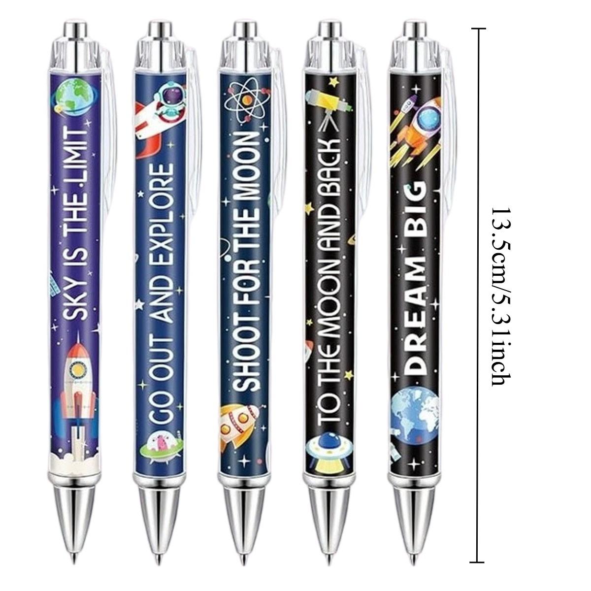 12 Pcs Space Ballpoint Pens, Astronaut Pens, Bulk Galaxy Retractable Ballpoint Pens, Starry Sky Gel Pens, Smooth Writing Pen for Solar System Planets Party Favors, School Classroom Office Supplies