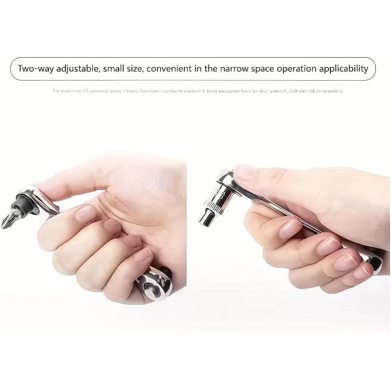 72 Tooth Dual Head Mini Socket Wrench, Two-In-One Quick Release Adjustable Combination Tool, Mechanically Chromovanadium Steel Forging, Ratchet Combination Wrenches