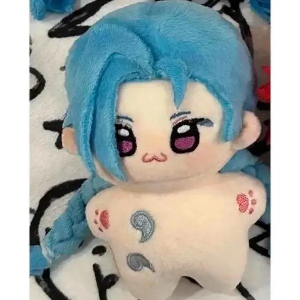 10cm Stuffed Jinx Vi Plushie Toys Game Jinx Vi Plush Dolls Backpack Decorative Pendants Keychain Birthday Xmas Gift