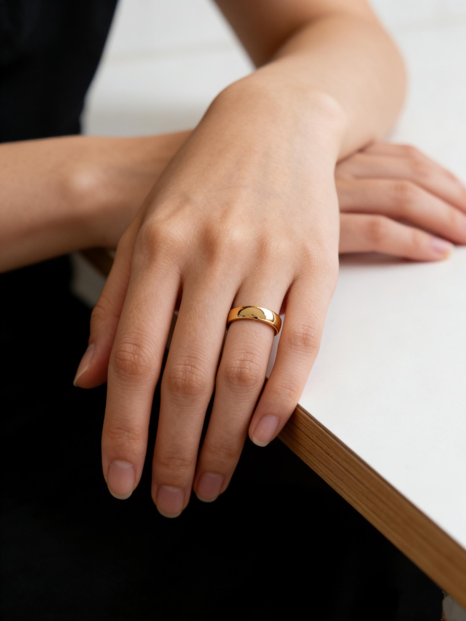 Couple Rings, Fashion Titanium Steel Ring, Curved Classic Simple Engagement Ring, Unisex Ring, Valentine's Day Ring