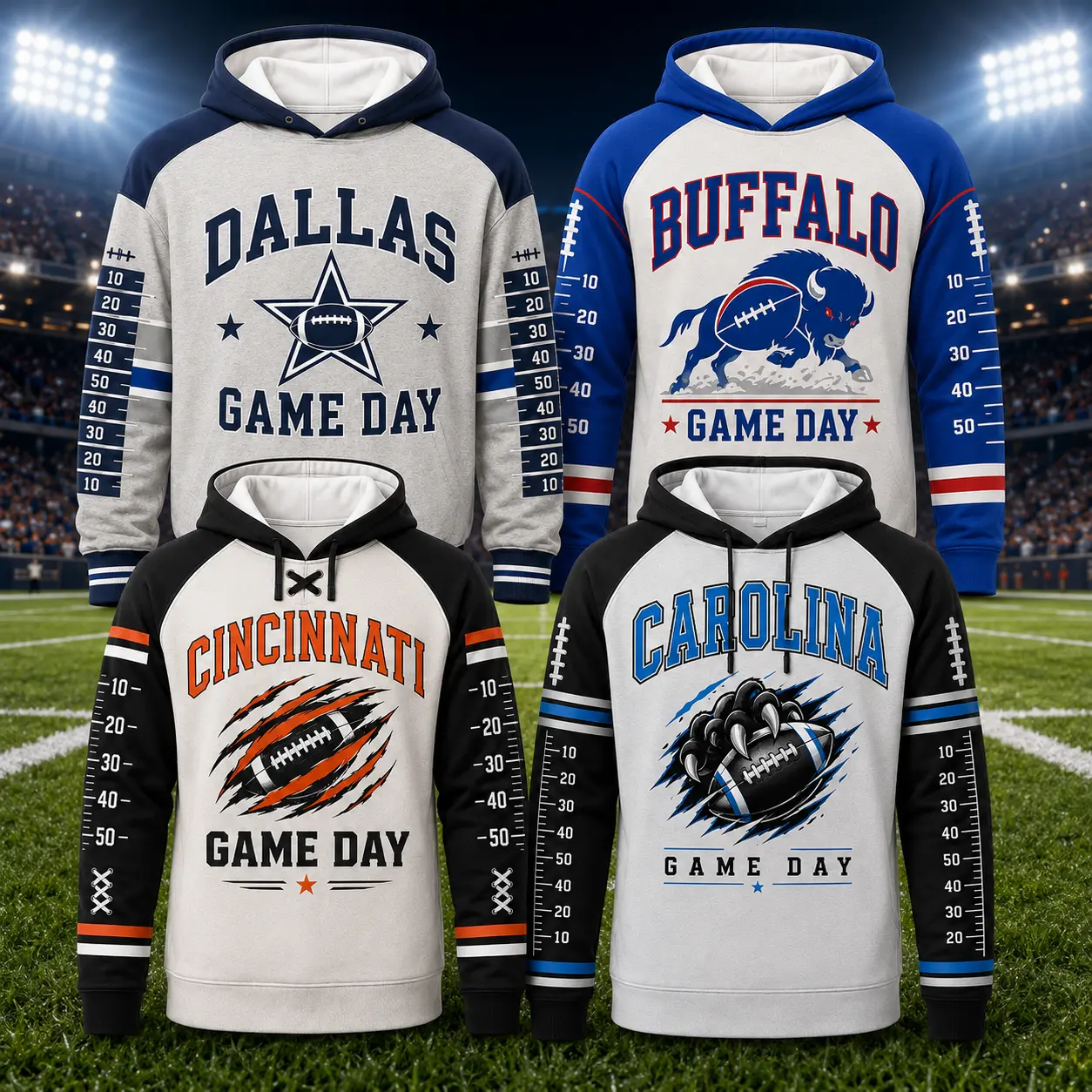 City Football Fan Raglan Pullover Hoodie, Horn Rugby Graphic Sweatshirt, Double‑Sided Print City Sport Hoodie, Casual Streetwear For Sports Supporters#RetroSportHoodie#SportsFanApparel