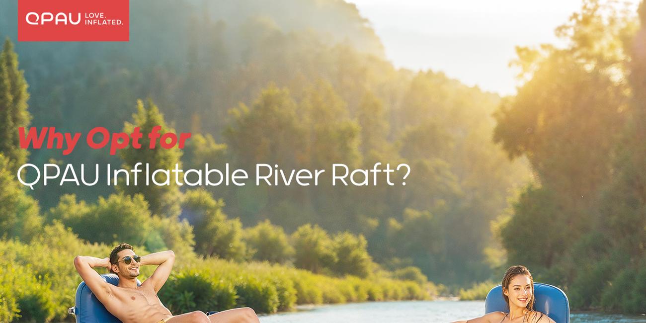 QPAU Inflatable River Tube, 0.4 mm Thickened Puncture-Resistant Heavy Duty River Float, River Raft with Ergonomic Backrest, Mesh Bottom & 2 Cup Holders for Family Friends Lake Float Lounge Adults pool accessories Multifunction