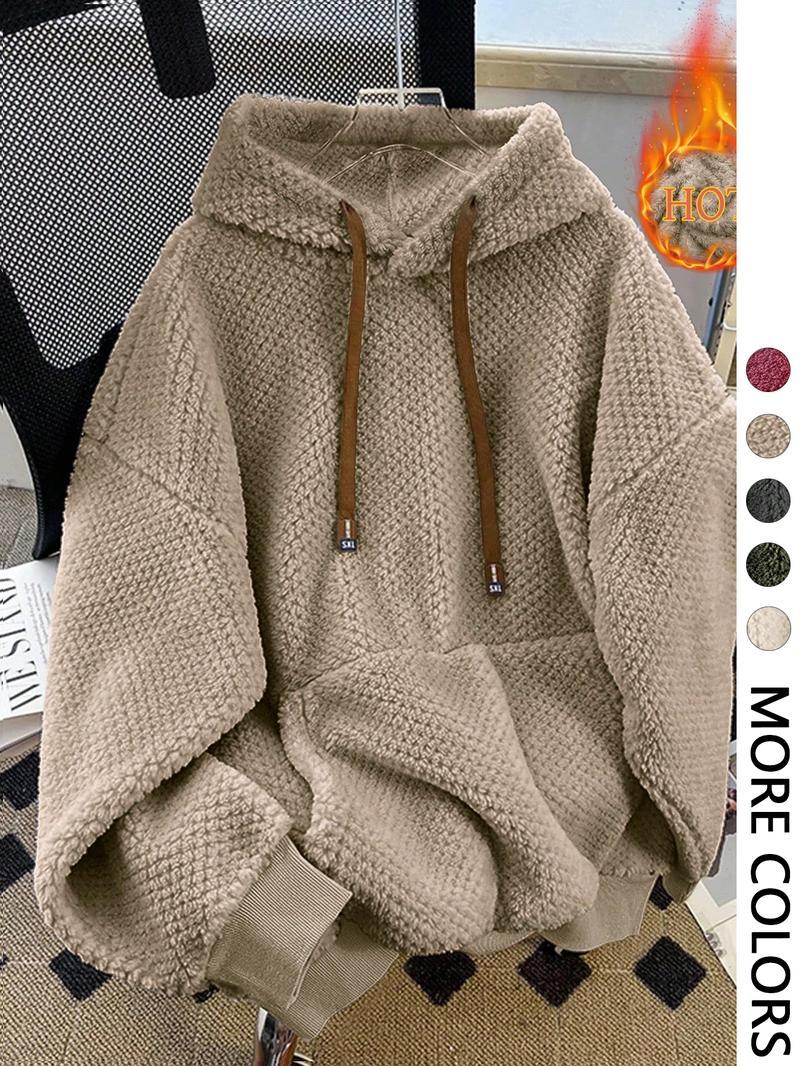 Women's Hooded Fleece Sweatshirt, Plush and Soft, Warm Casual Wear for Autumn and Winter, Comfortable and Stylish