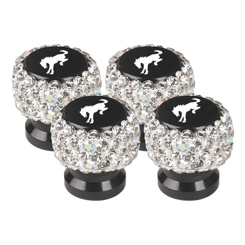 4pcs Ford Bronco Diamond Tire Valve Caps, Tyre Caps, Shiny Crystal Decorative Universal Metal Valve Covers, Latest Style Car Accessories, Car Parts