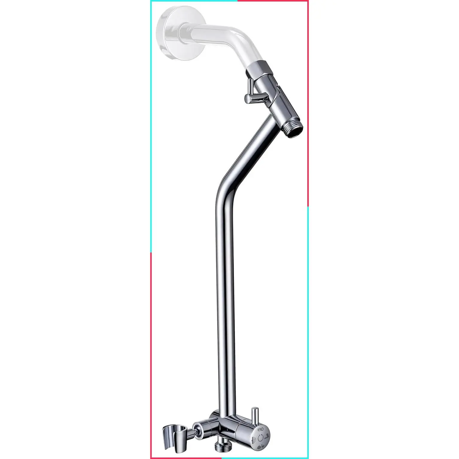 All Metal Shower Diverter with 13.5 Inch Extended Holder (Chrome)
