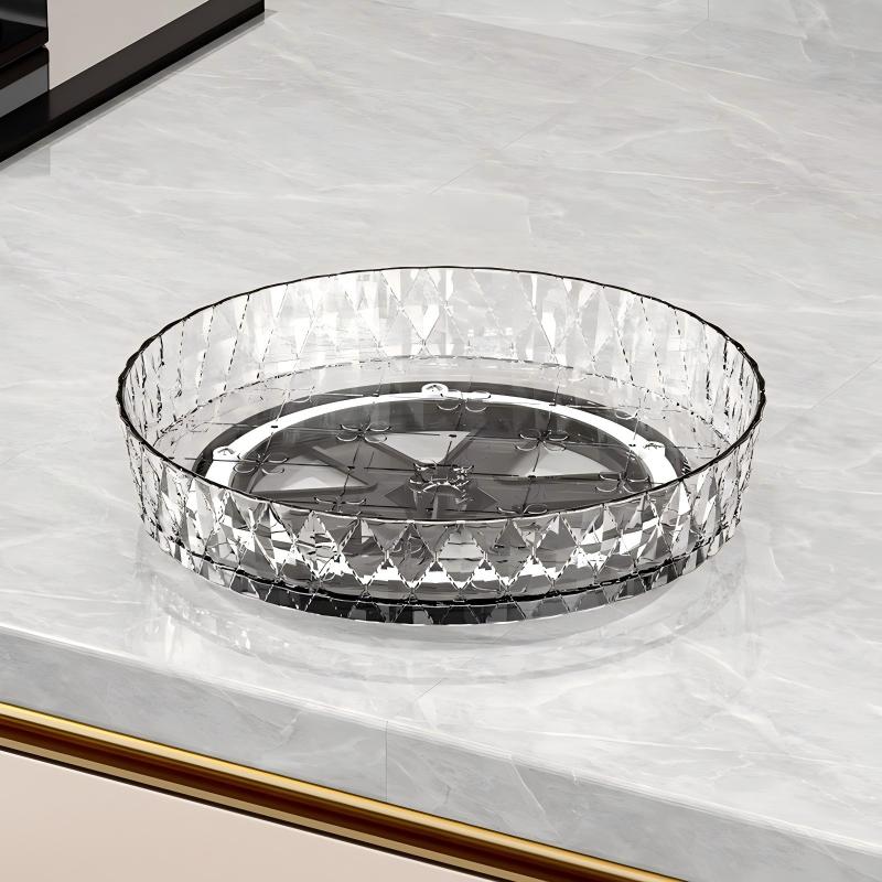 Rotating Storage Rack for Kitchen Countertop, Multi-Functional Rotating Tray, Spice Organizer, Living Room Desktop Storage Tray