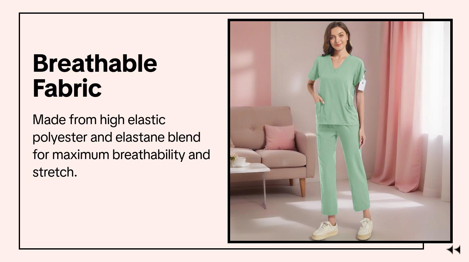 Summer High Elastic Breathable Polyester V-Neck Multi-Pocket Medical Workwear Scrubs Uniform Suit Uniforms Set, Simple Solid Short Sleeve, Suitable for Nurses, Dentists, Spa, Beauty Salons
