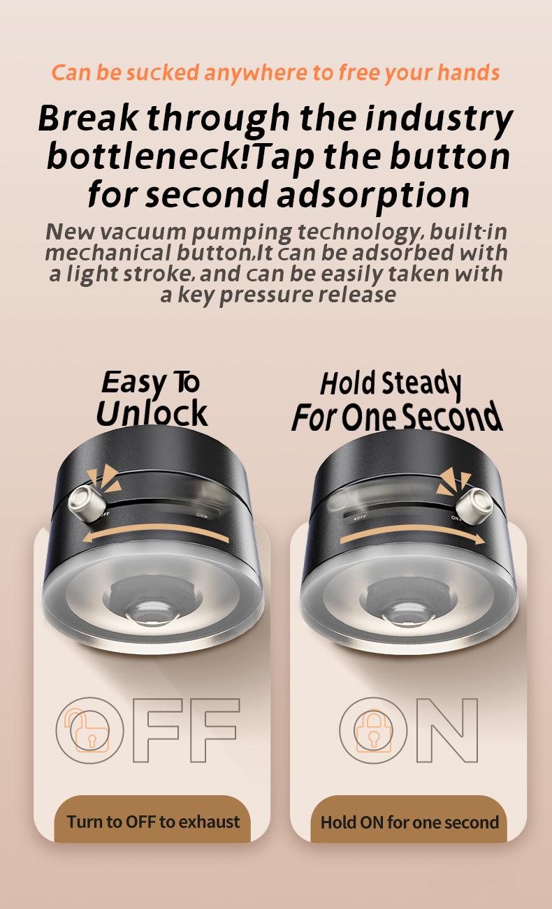 Magnetic Phone Holder Stand, Adjustable & Foldable, Strong Suction Cup, Vacuum Adsorption, Portable Multifunctional Mobile Phone Stand for Car & Multi-Scene Use vacuum magnetic