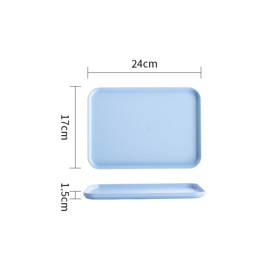 1 Piece Plastic Solid Color Tray, Household Rectangular Serving Table Storage Plate For Tea Cup, Water Cup, Breakfast, Dessert