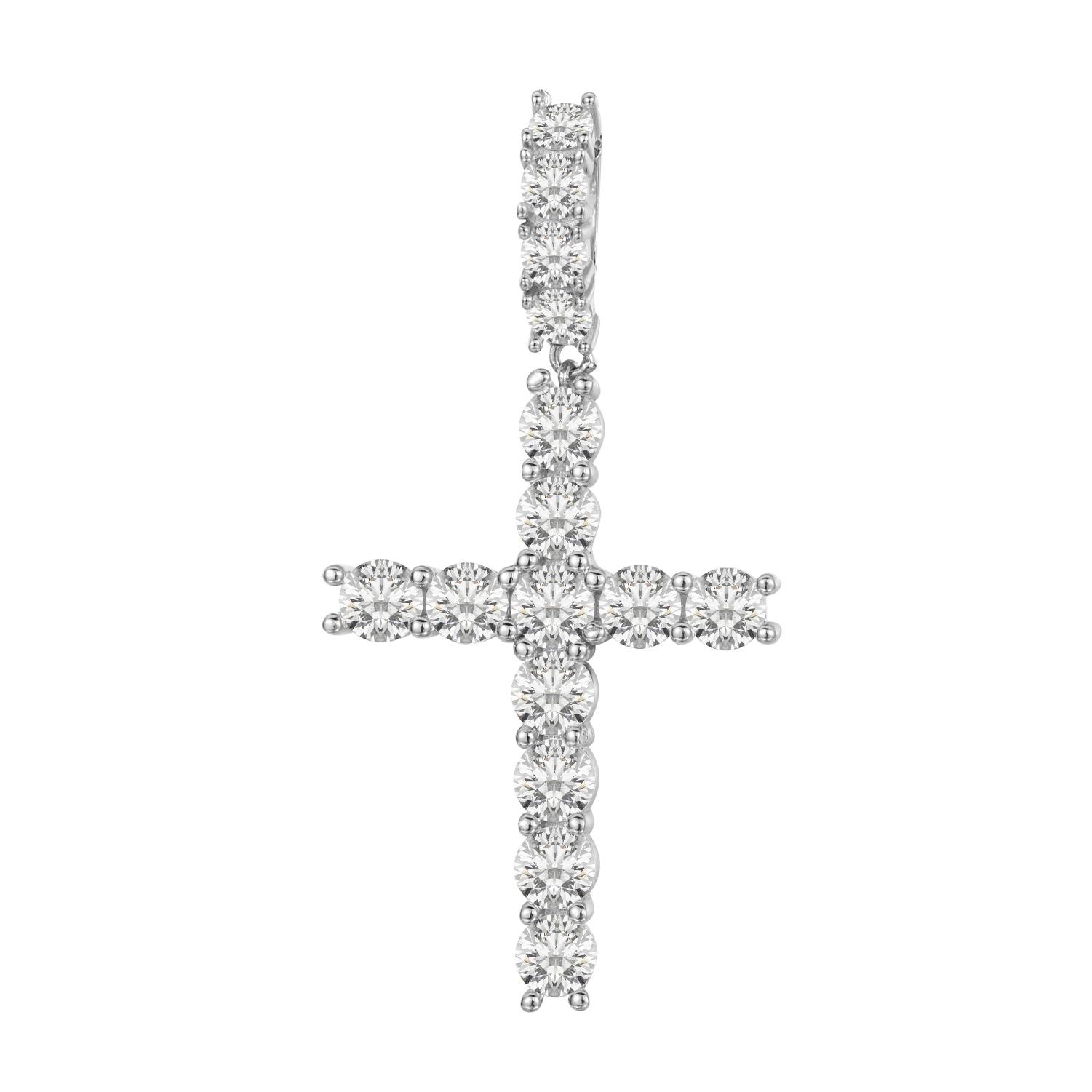 【P66 livestream】Cross Pendant  S925 Sterling Silver Cross Inlaid Synthetic Moissanite Cross Pendant Necklace Suitable for Men and Women Hip Hop Exquisite Jewelry Gift