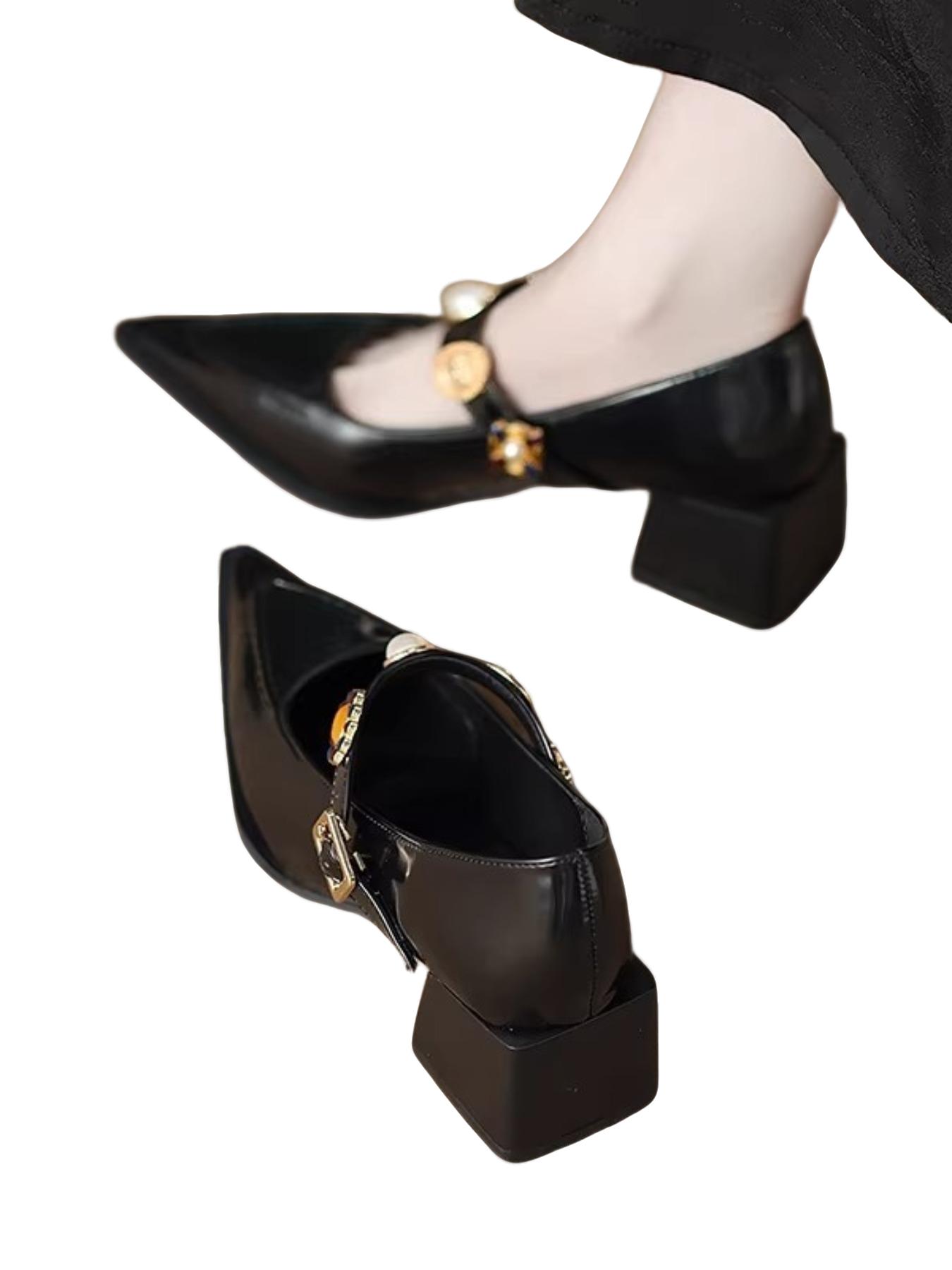 Vintage Square Toe Low Heel Boots, 5cm High Heel Coffee Color, Perfect for Office and Dinner Parties, Fashion Casual Flat Shoes