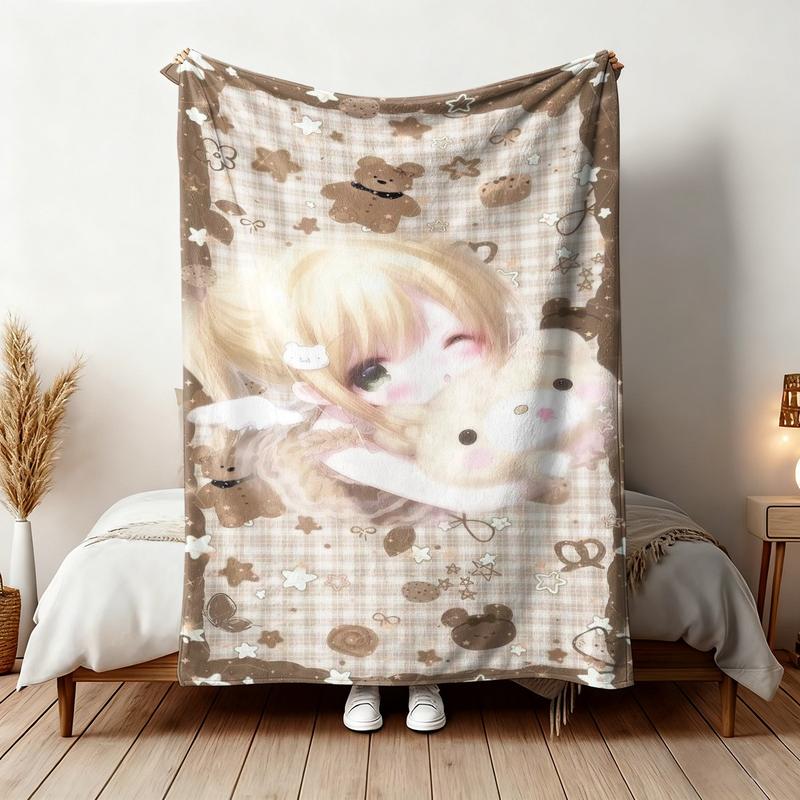 Sweet Girl Exclusive Harajuku Style Wall Hanging Cloth, Flannel Blanket, Suitable for All, Daily Business Essential Item