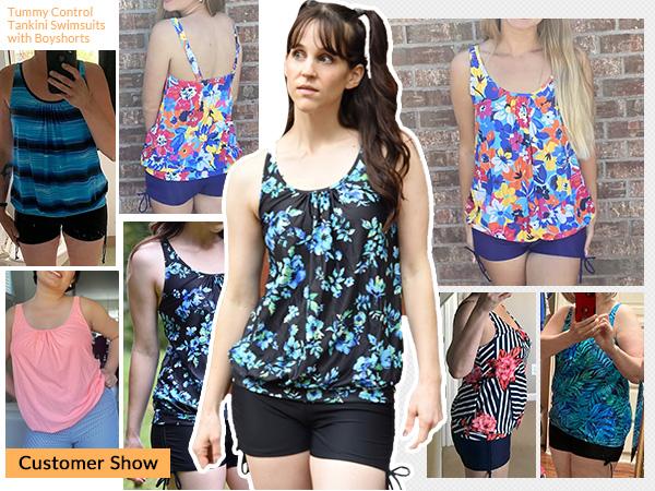 Yonique Blouson Tankini Swimsuits for Women Two Piece Bathing Suits Tops with Boyshorts Modest Loose Fit Swimwear Ladies Swimsuits for Older Women Tummy Control Swimsuits with High Waisted Boy Shorts Yonique Blouson Tankini Swimsuits for Women Two Piece Bathing Suits Tops with Boyshorts Modest Loose Fit Swimwear Ladies Swimsuits for Older Women Tummy Control Swimsuits with High Waisted Boy Shorts