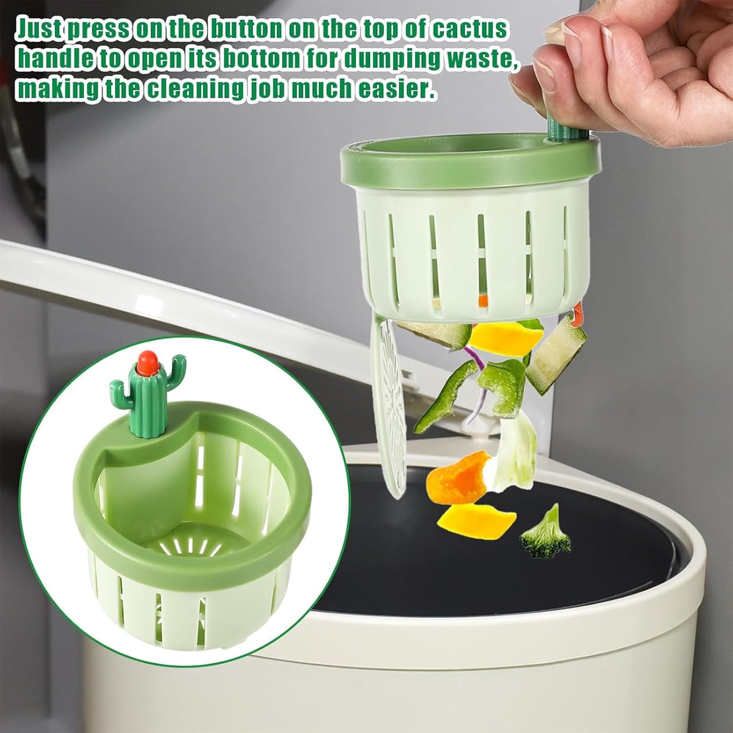 【US 2025 Deals for You Days】Cactus Sink Strainer,2Pcs, Kitchen Waste Collector Filter,Kitchen Accessories Sink Filter Basket
