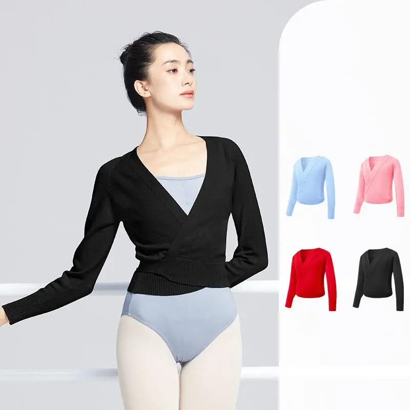 Ballet Sweater Ballet Tops Woman Dance Winter Warm Knitwear Girls Knitted Coat Practise Ballet Dance Tops Woman