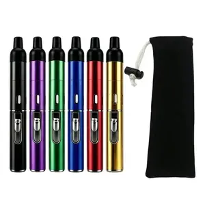 (No gas)2 Pack Sleek Matte Black Pen Lighter Windproof Refillable Gadget Pouch Portable Outdoor Ignition Tools
