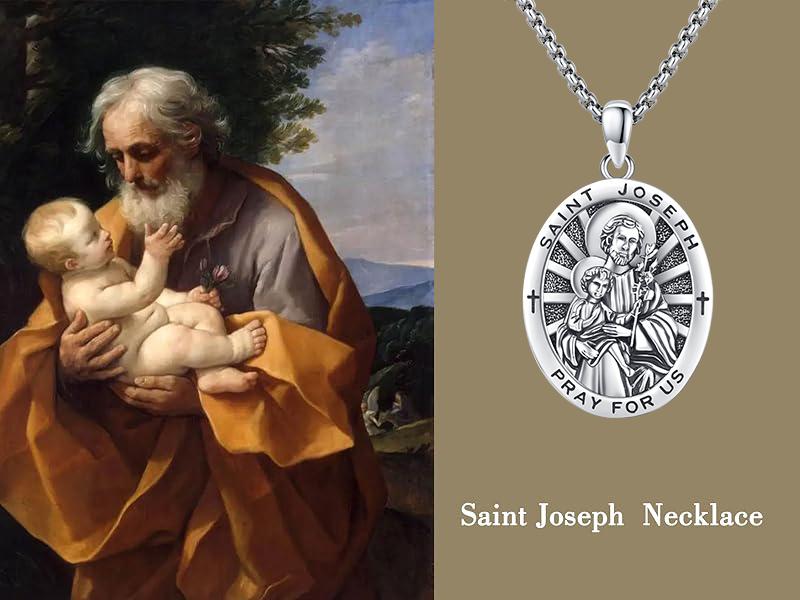 Jesus Christ/St Michael/St Christopher/St Jude/St Andrew/St Raphael/Virgin Mary 925 Sterling Silver Pendant Necklace Archangel Saint Michael Necklace for Men Women Religious Jewelry Protection Amulet Gifts