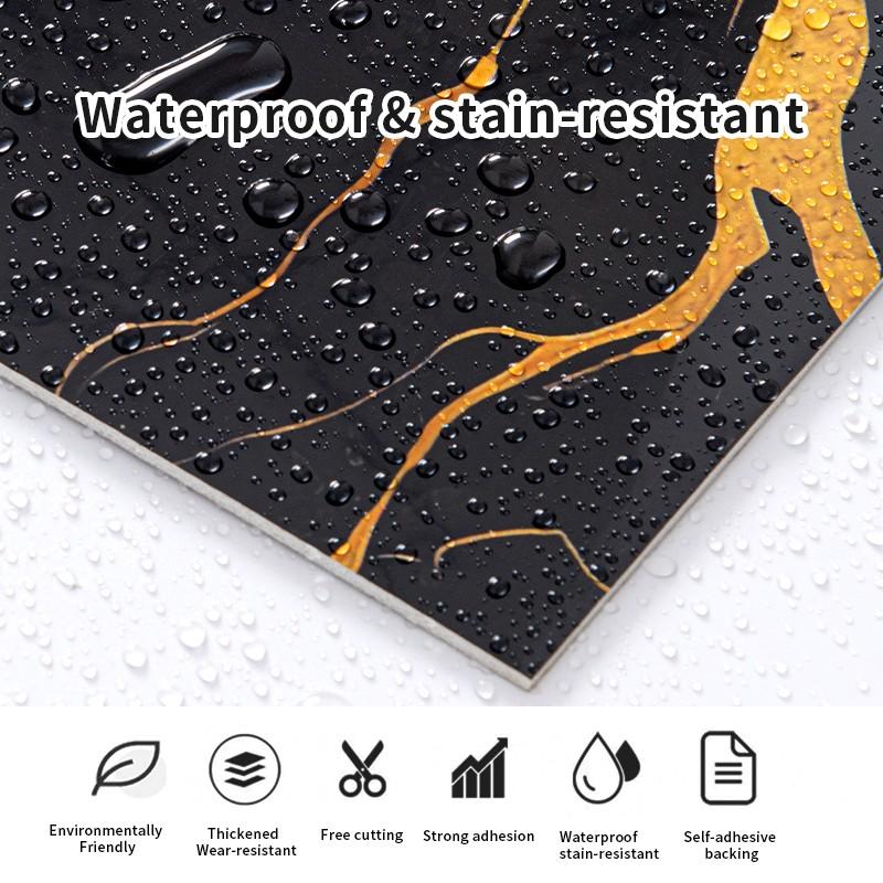 20 pcs marble self-adhesive wall stickers thickened waterproof wear-resistant tile stickers suitable for bathroom, kitchen, bedroom, living room self-adhesive wallpaper, simple operation, tear and paste, Tiles Sticker