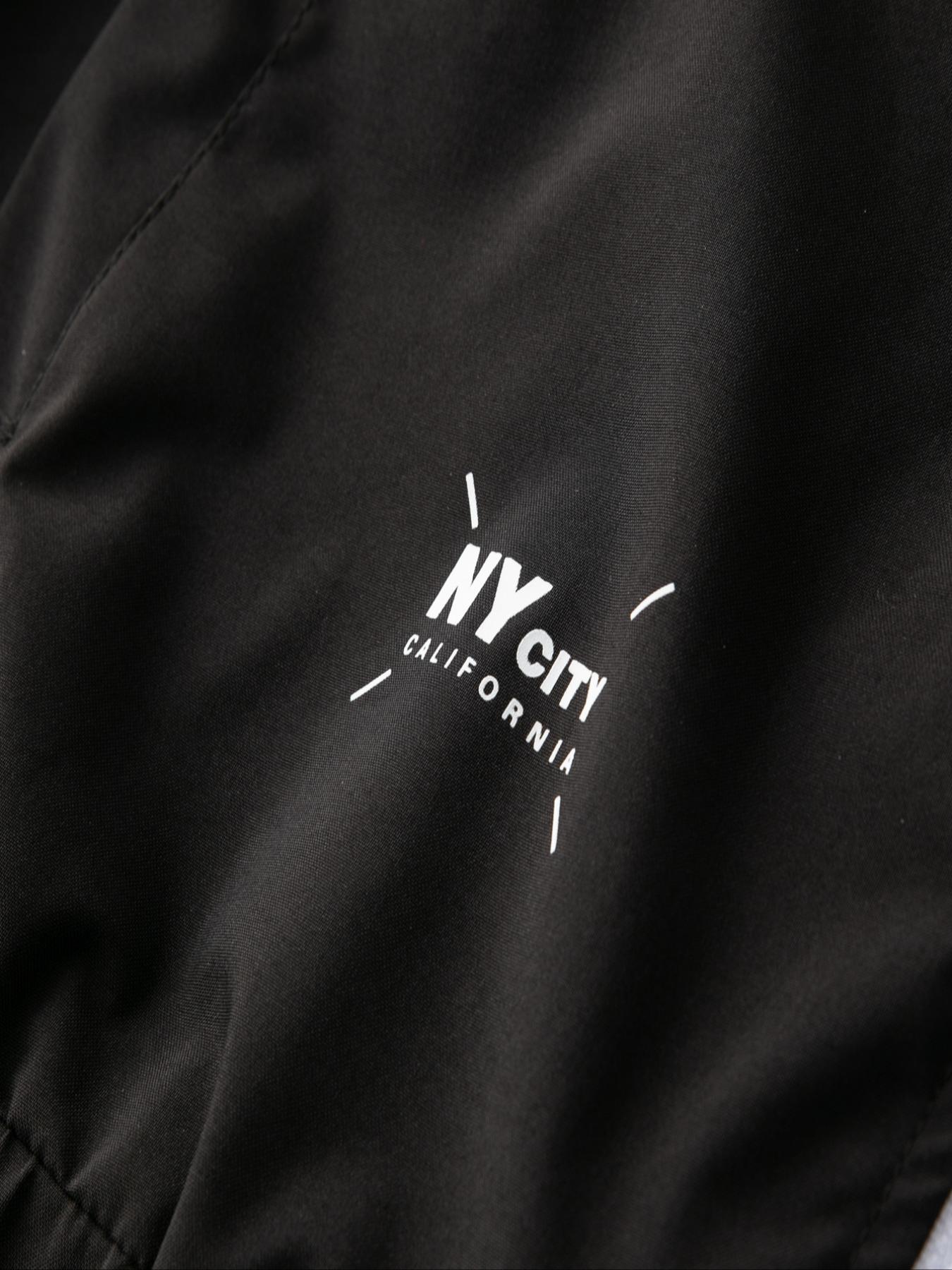 Men's Lightweight Waterproof Colorblock Letter Print Jacket, Windproof Durable Outdoor Casual Cycling Running Coat, Leisure Outdoor Jacket