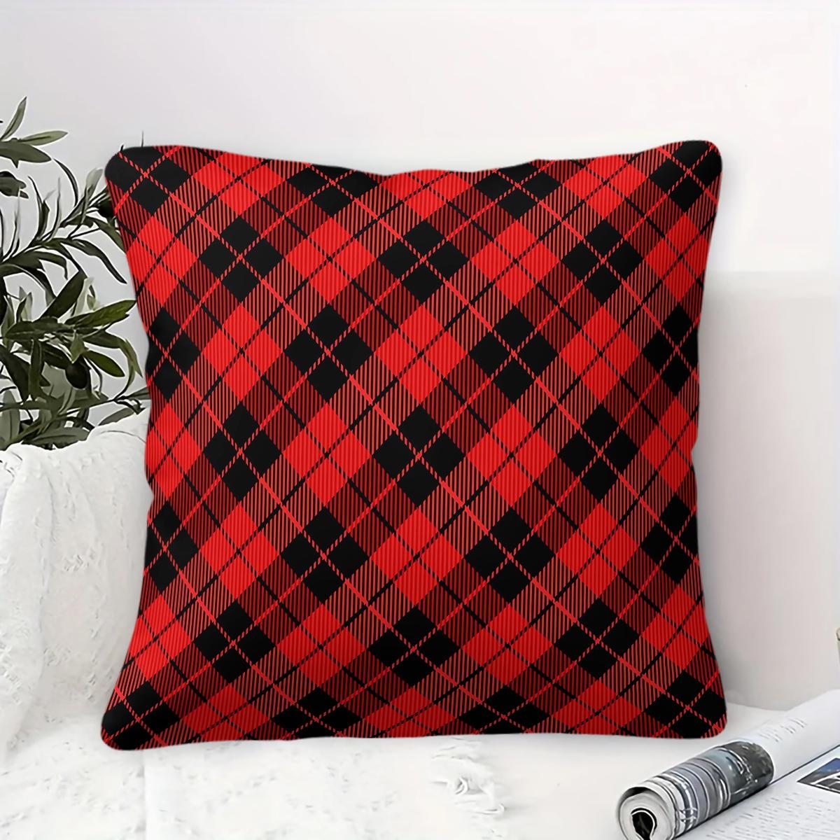 1 Piece Classic Plaid Body Pillow, Memory Foam Pillow & Decorative Pillow, Timeless Checkered Digital Print Pillow with Insert, Soft Breathable Cushion for Sofa, Bed, Couch, Dorm & Living Room, Versatile Modern Home Decor