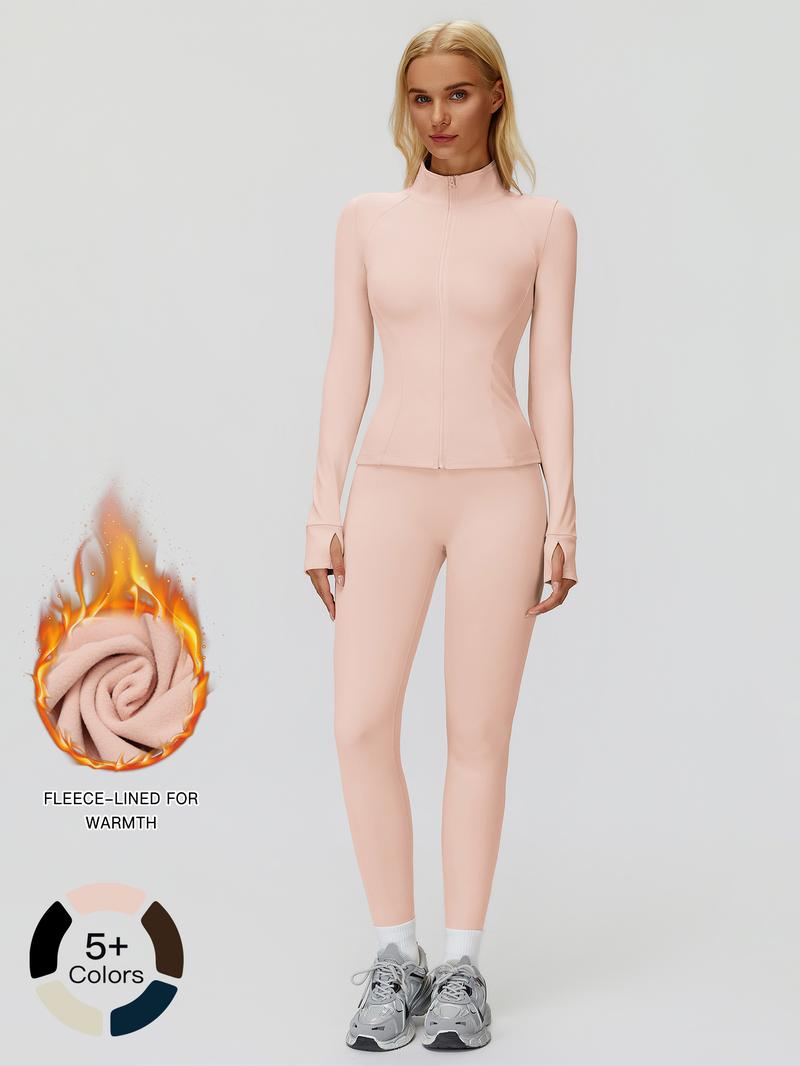 Autumn Winter Casual Versatile Set, Zipper Windproof Warm Fleece Set, Outdoor Running Fitness Sports Set, Men's Active Wear, Sports Suit Tracksuits