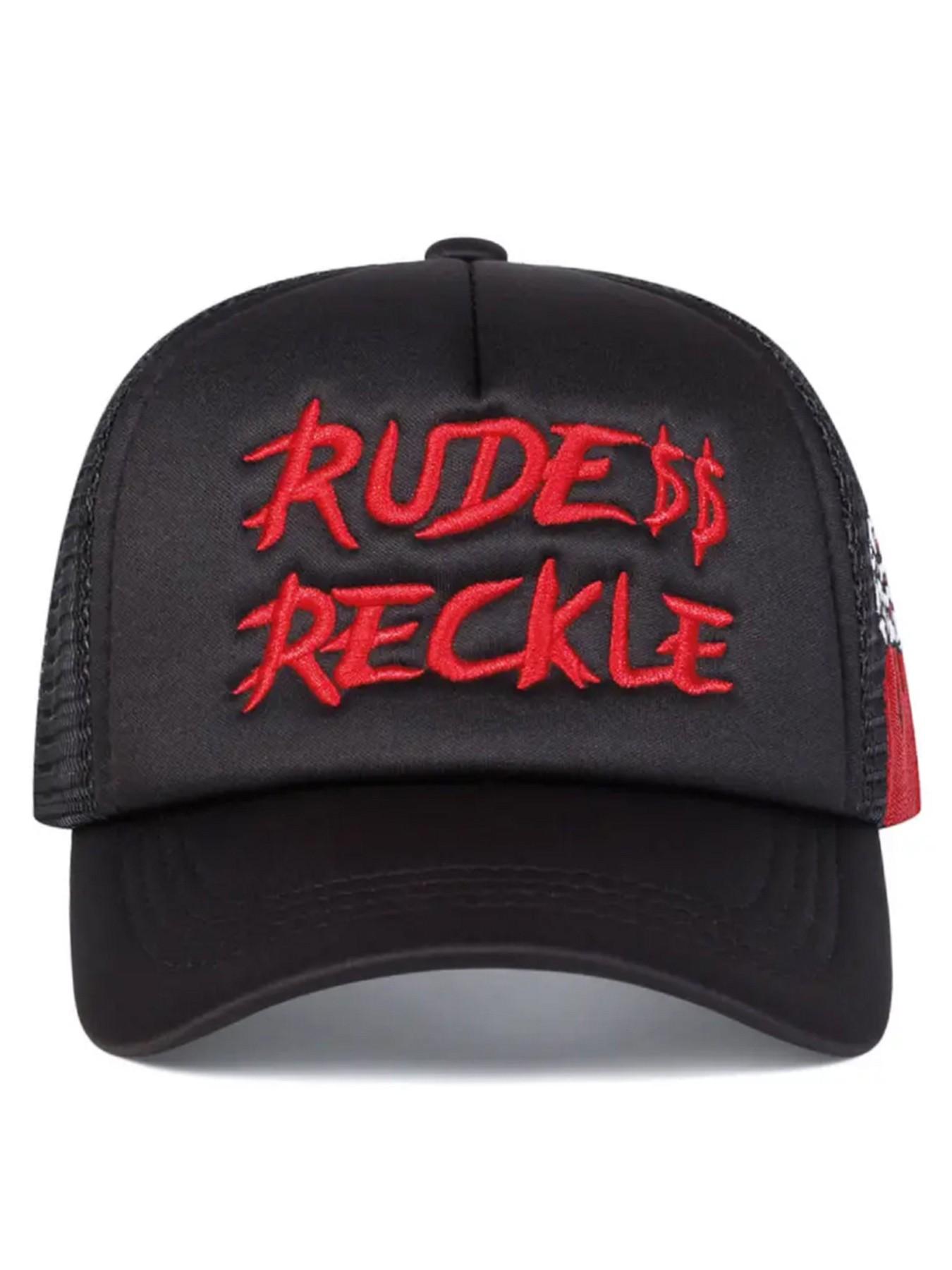 2026 New Personalized Creative Baseball Hat RUDE Hand Skull Embroidered Breathable Mesh Hat Street Fashion Hip Hop Skateboarding Hat Outdoor Leisure Sports Sunshade Hat Daily Commuting Decorative Hat Male Female Same Style