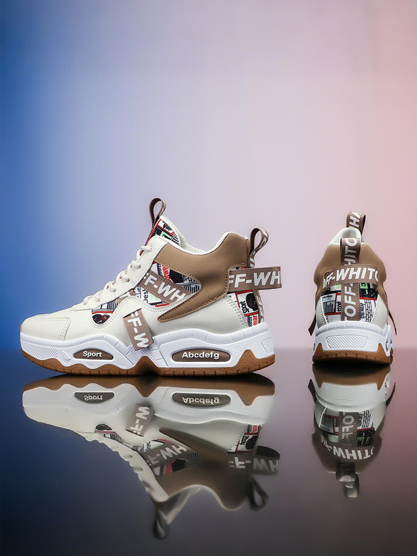 Men's Elevated High-Top Sneakers| Breathable Casual Shoes| Modern Platform Design| Sports Shoes