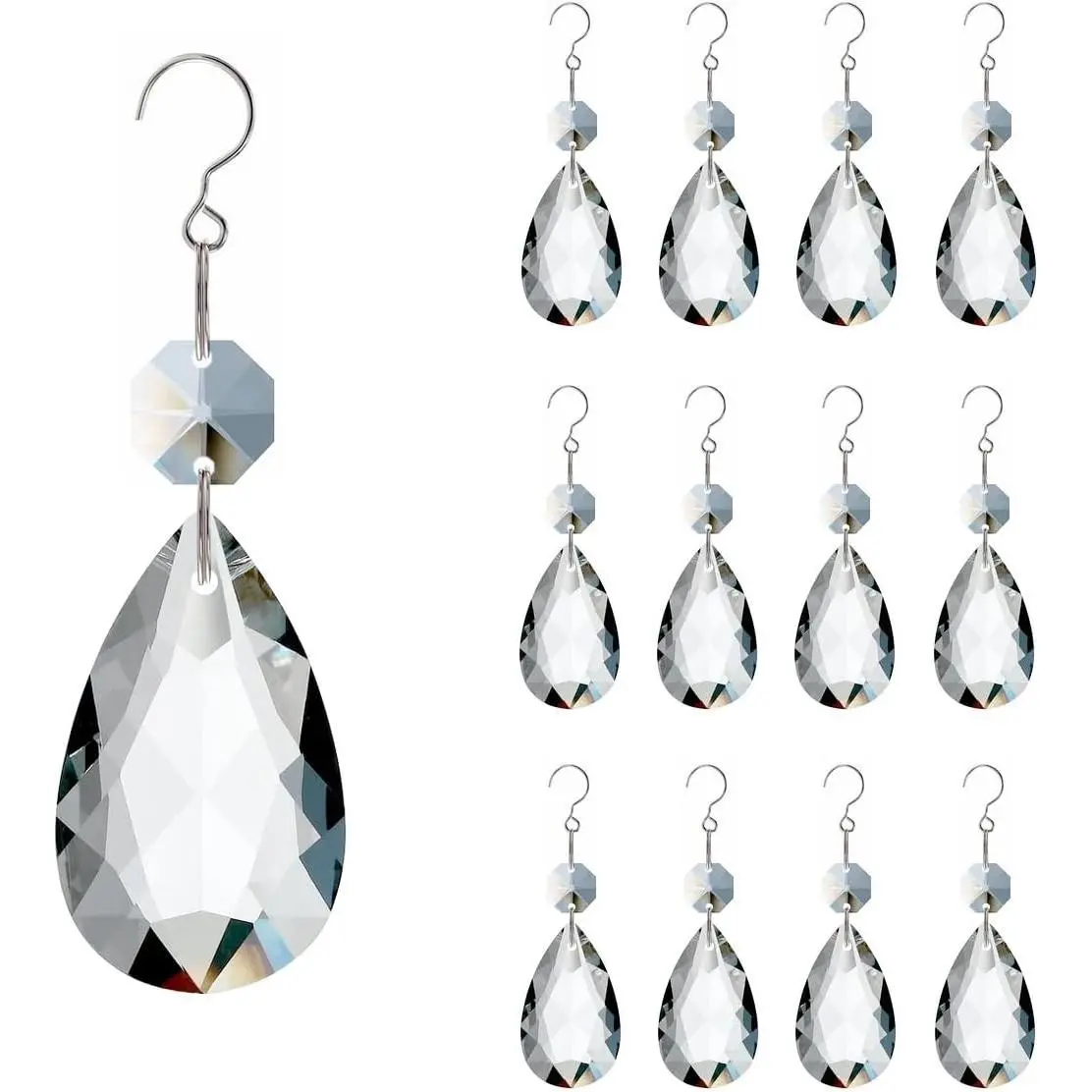 12pcs Crystal Suncatchers, Hanging Crystals Chandelier Prisms for Windows, Rainbow Maker Home Decoration