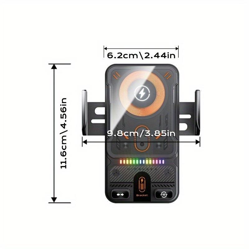 Wireless car charger mount, automatic air vent clip, stable and quiet shockproof design, fast charging, 90-degree rotation, compatible with both landscape and portrait modes, compatible with all smartphones