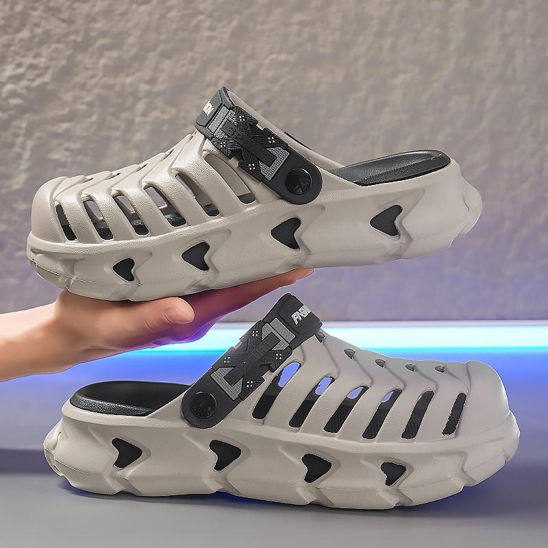 Summer Beach Holey Shoes, Casual Eva Material, Solid Pattern, Less Than Ankle Height, All Seasons, Comfortable and Stylish Footwear