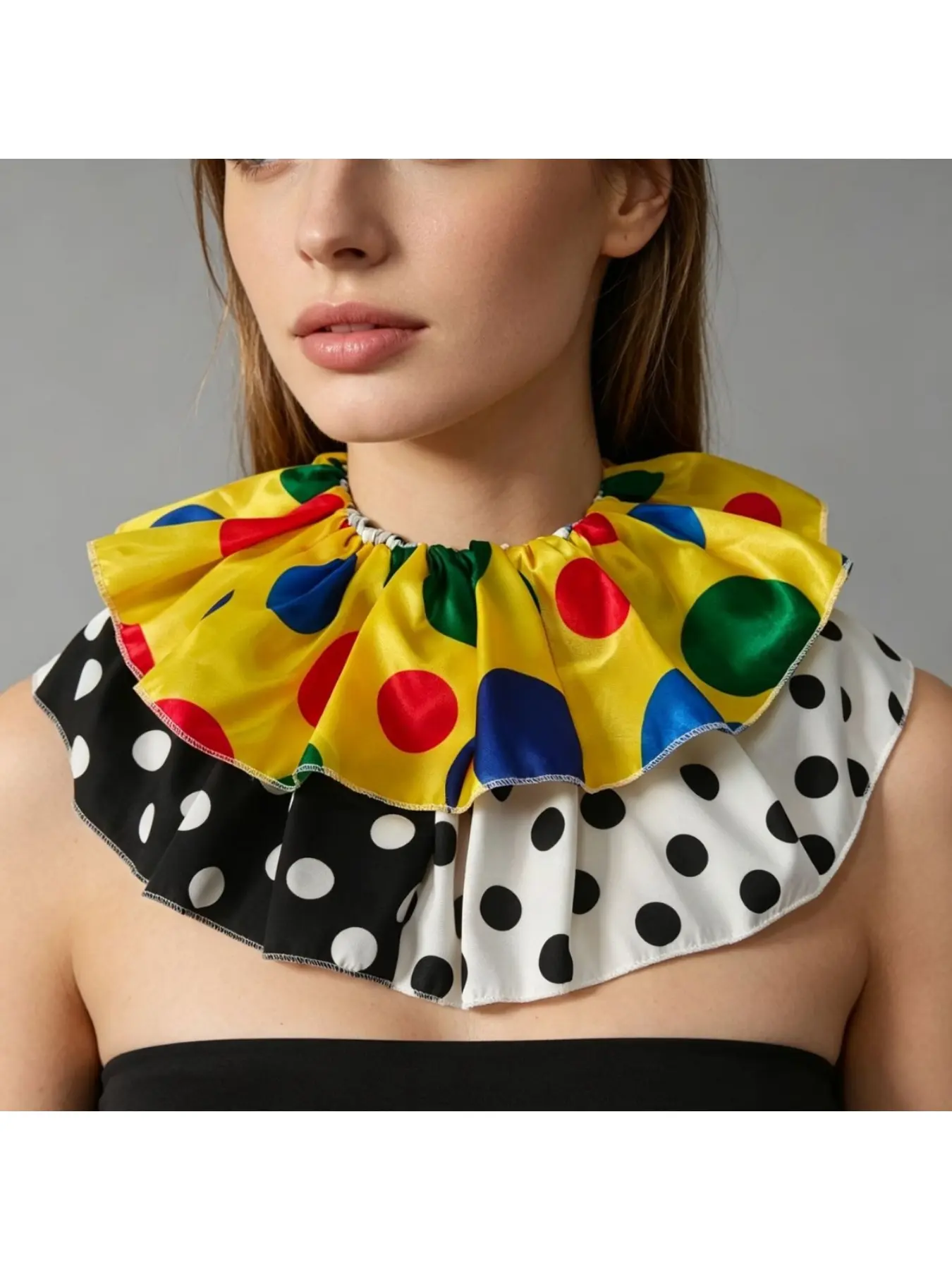 Carnival Halloween New Colorful Polka Dot Bow Tie Clown Fake Collar Dance Party Performance Costume Prop Fake Collar