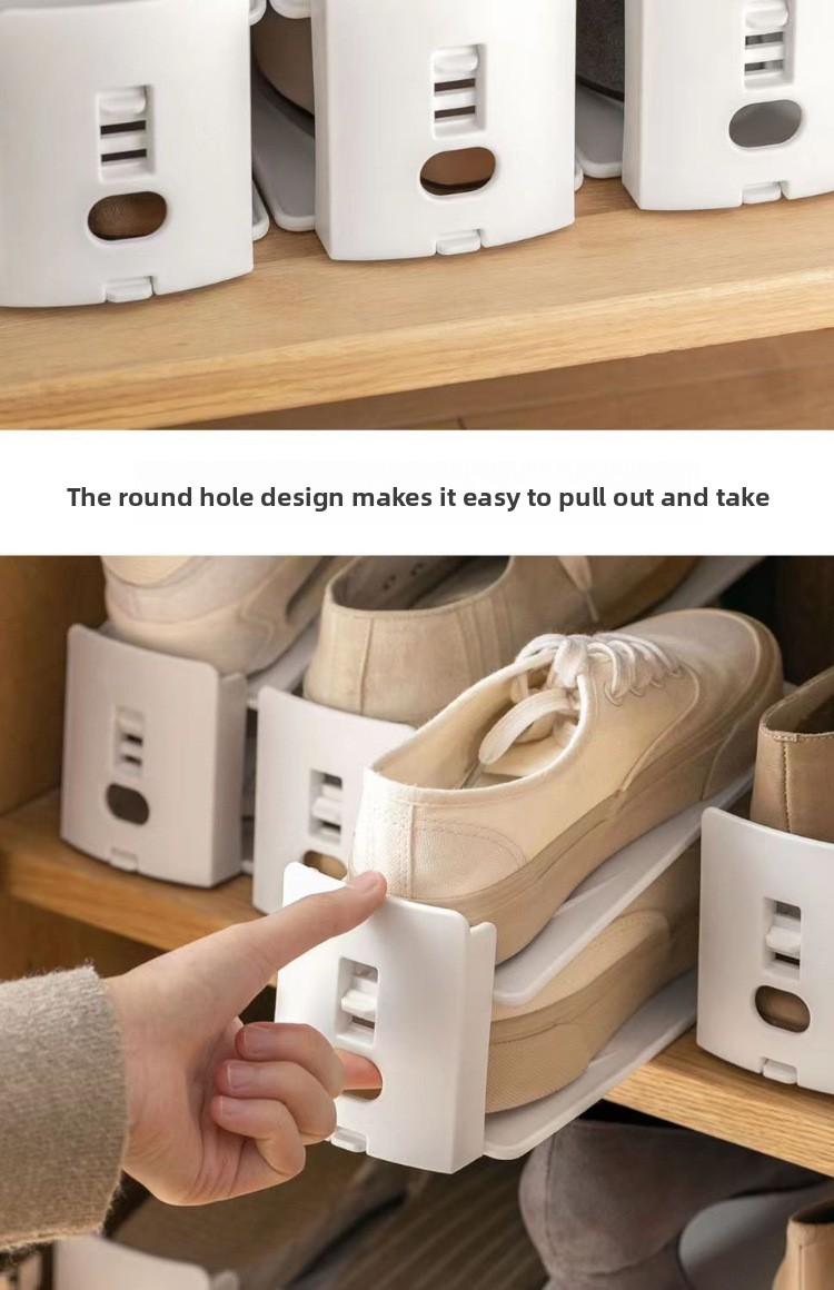 Double-layer shoe rack adjustable Double Tiers shoe storage artifact Organiser household space-saving shoe cabinet layered partition sorting shoe rack
