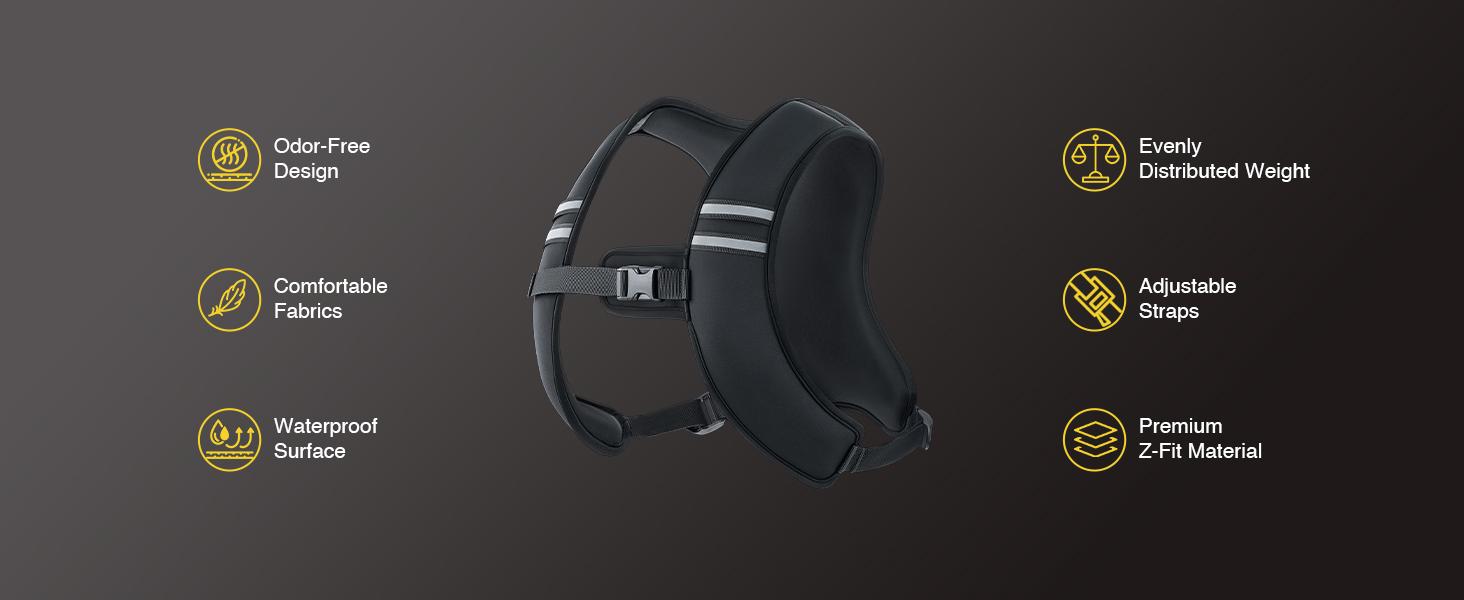 【SpringStatements】ZELUS Weighted Vests, 5/10/15lbs Z-Fit Weighted Vest with Z-fit Washable Fabric&Reflective Stripes & Adjustable Straps for Men & Women: Motivational Walking, Running, Weight Training, Rucking, Jogging | Fitness Challenge