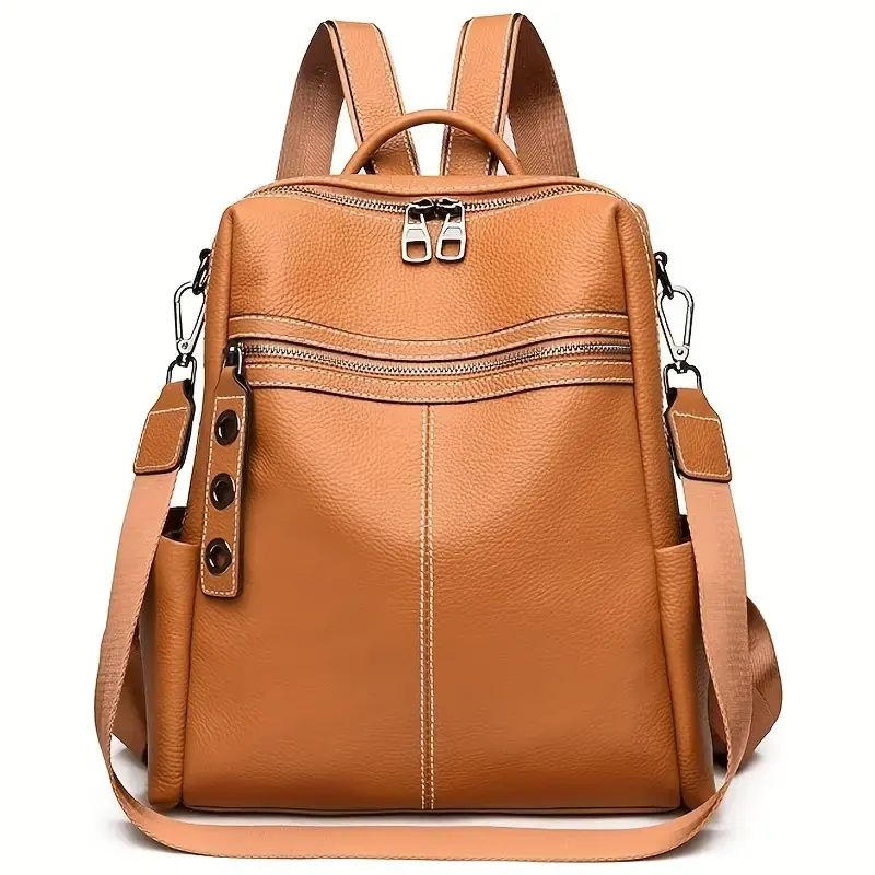 Genuine Leather Backpack Purse Large Capacity Anti-Theft Travel Convertible Anti-theft Backpack under $5! Xqxayjr Women main image 3