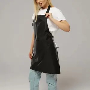Easy Clean Plain Bib Apron, Easy Cleaning Apron, Waterproof Polyester Material, Stain Resistant, Dirt Resistant Apron, Suitable for Restaurant Staff & Home Chefs