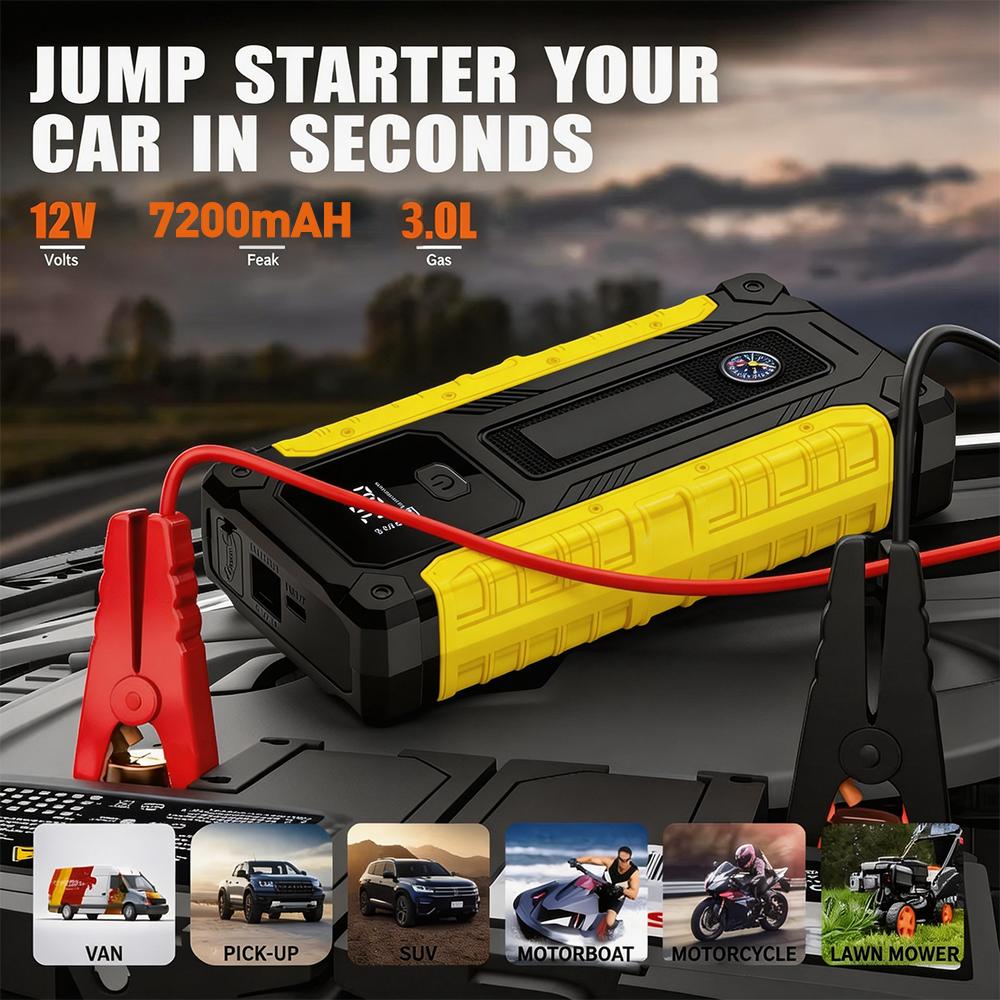 Best for Conversions: "Never Get Stranded Again!  10000mAh Portable Jump Starter—A Must-Have for Every Car Owner! ️"