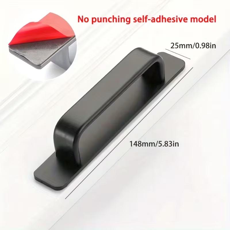 Modern Self-Adhesive Aluminum Alloy Door Handle, Easy-Install for Glass & Sliding Doors, Available in, Silver Color