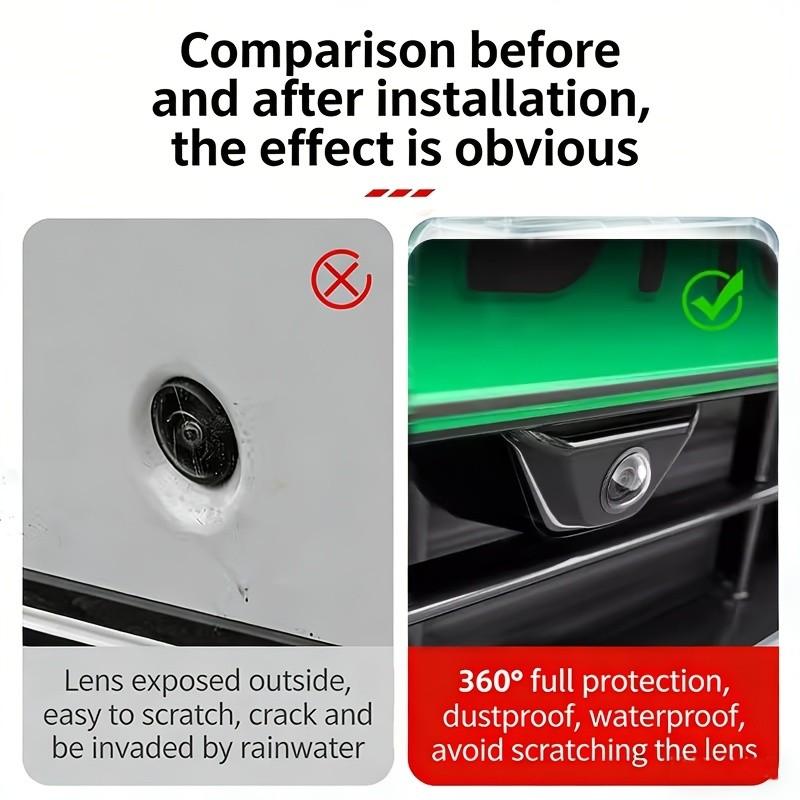 2pcs/6pcs Car Camera Protective Cover, HD Clear 360° Panoramic Front Rear Camera Shield, Dustproof Fogproof Bumper Camera Protector