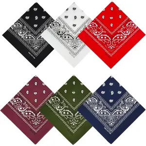 APIGANIZ 100% Cotton Bandanas, 21 x 21 inches, Set of 6