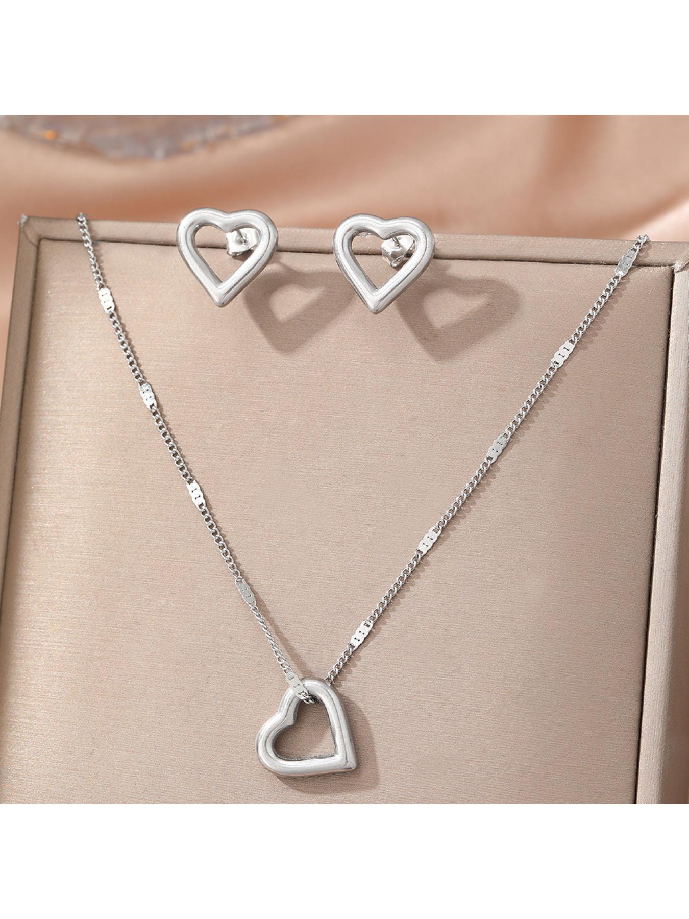 Couple and best friend gift - Stainless steel DIY heart-shaped love pendant set - Non-fading jewelry
